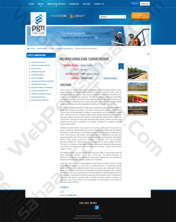 View Details of PGN Innovation with Joomla